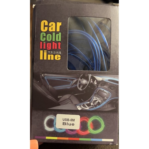 The Unbranded Brand Other - Blue USB Car Cold Light Line – 5M Interior Ambient Strip Light EL Wire